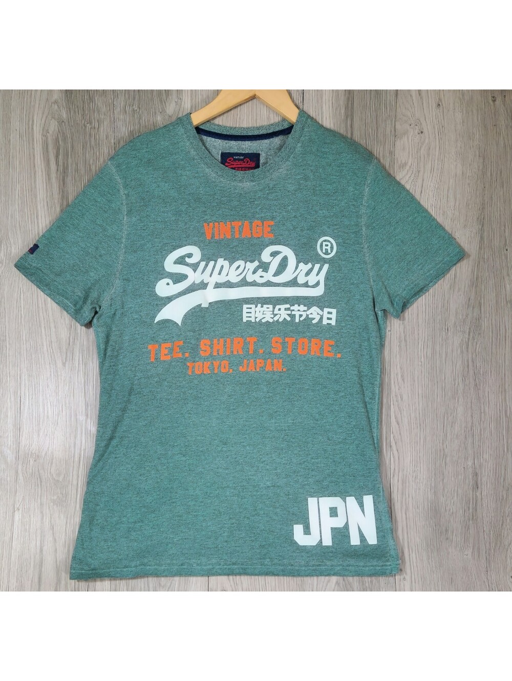 Superdry Shirt Mens L Vintage Green Tokyo Japan Tee Graphic #12
